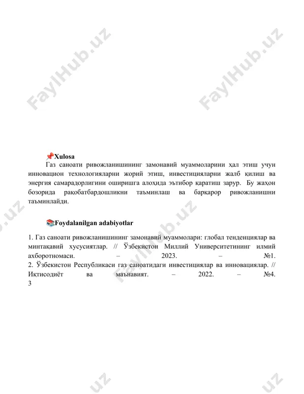 gaz sanoati rivojlanishining zamonaviy muomolari - Page 5