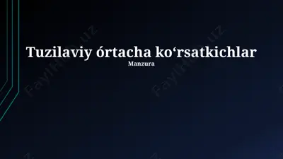 o'rtacha ko'rsatkichlar — PPTX
