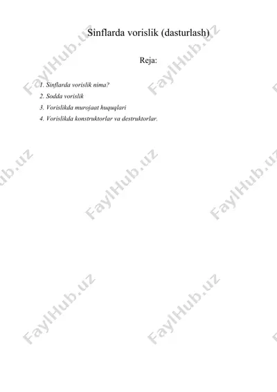 sinflarda vorislik (dasturlash) — DOC