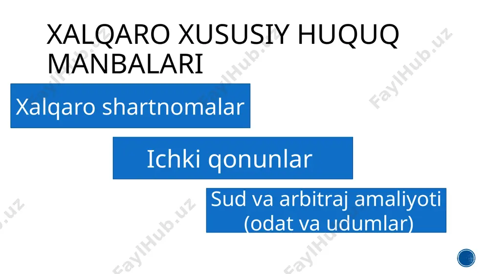 transport ekpeditsiyasi, sug'urta, kredit shartnomalari, hadya shartnomasi, kafolat shartnomasi, garov shartnomasi va hokazo kabi tashqi iqtisodiy bitimlar borasida taraflarning huquq va majburiyatlariga nisbatan qo'llanuvchi barcha kollizion normalar dispozitiv xarakterga egadir. imperativ kollizion normalarga misol qilib, o'zbekiston respublikasi fuqarolik kodeksining 1191- m oddasini keltirish m umkin: «chet el ishtirokidagi yuridik shaxsni tuzish to'g'risidagi shartnomaga nisbatan yuridik shaxs ta ’sis etilgan mamlakat huquqi qo'llaniladi». boshqa fuqarolik huquqiy normalar kabi kollizion normalar ham yoki imperativ (majburiy) yoki dispozitiv xarakterga ega bo‘ladi. so‘nggi holda taraflar ular o‘rtasidagi munosabatlarga nisbatan boshqa prinsi pdagi huquq qo'llanishi to'g'risida kelishib olishlari mumkin. shaxslar ( chet el fuqarolar) o'zbekiston respublikasidagi chet el fuqarolarining fuqarolik huquq layoqati quyidagicha: 1) mulk huquqiga ko'ra mol-mulkka egalik qiladi; 2) avtorlik (mualliflik) huquqiga ega; 3) bitimlar tuza oladi; 4) tadbirkorlik va boshqa faoliyat bilan shug'ullanadi; 5) mol-mulkka vorislik qiladi; 6) turar (yashash) joyini tanlaydi; 7) mustaqil ravishda yoki boshqa shaxslar bilan birgalikda shirkatlar va …