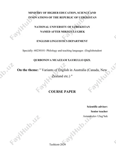 variants of english in australia (canada, new zealand) — DOCX