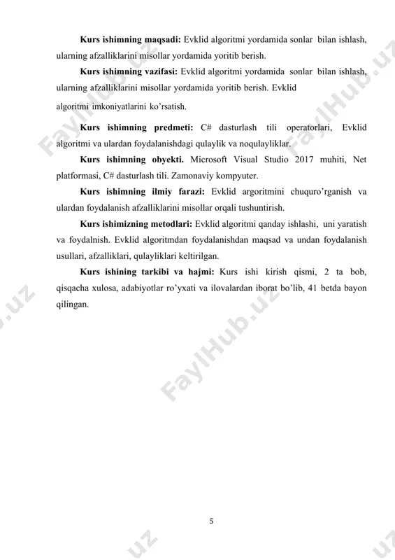uni quyidagicha usulda qilamiz. shartiga ko'ra bo'lish algoritmini aniqlashda . javob musbat ekanligiga ishonch hosil qilish uchun har ikki tomonni ga ko'paytirsak, biz quyidagilarni olamiz: endi ikkala tomonga ham ni qo’shamiz: deb tanlash orqali keyin bizda: bo’lganligi sababli u musbat yoki manfiy bo’lishi mumkin. ning minimal qiymati shuning uchun 0 bo'ladi va biz shunday yozishimiz mumkin: shuning uchun, agar bo'lsa, u holda . bo’lganligi sababli u musbat yoki manfiy bo’lishi mumkin. ning minimal qiymati shuning uchun 0 bo'ladi va biz shunday yozishimiz mumkin: shuning uchun, agar bo'lsa, u holda . 2. tarkibida eng oz element borligini ko'rsating: yaxshi tartibli tamoyil bo'yicha, bo’sh bo’lmaganiligi uchun u eng kam elementni o'z ichiga oladi, aytaylik , va butun sonlar uchun . 3. isbotlash uchun biz ziddiyatlar orqali isbaotlashdan foydalanamiz. biz yolg'on taxminni tuzishdan boshlaymiz, keyin qarama- qarshilik yuzaga kelishini ko'rsatish uchun mantiqiy qadamlar bilan harakat qilamiz. bu quyidagicha amalga oshiriladi: deb faraz qilaylik. …