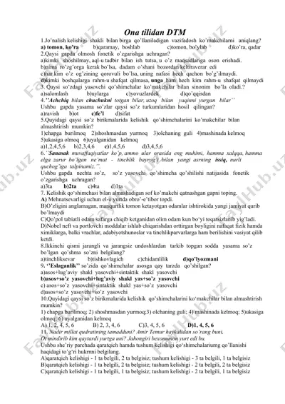 jo’nalish kelishigi dtm — DOC