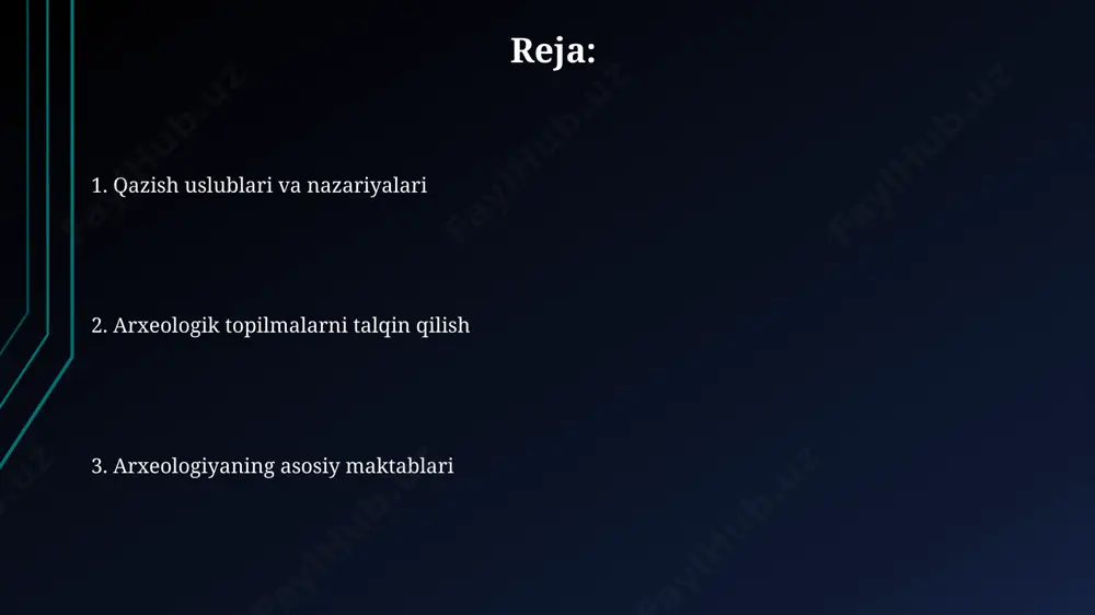 nktlari va sug‘orish tizimlarini aniqladilar. madaniy landshaft arxeologiyasi, o‘zbekistonning samarqand va buxoro kabi tarixiy shaharlaridagi 15-20 asrga oid yodgorliklarni o‘rganishda keng qo‘llaniladi, bu yerda qishloq xo‘jaligi va shaharlashuvning o‘zaro ta’siri o‘rganiladi. misr arxeologiyasi misr arxeologiyasining qadimgi misr tsivilizatsiyasini o'rganishda 5000 yildan ortiq davom etgan boy tarixi mavjud bo'lib, uning davomida giza piramidasi va qizil dengizdagi port shaharlari kabi muhim joylar kashf etilgan. misr arxeologiyasi sohasidagi so'nggi 100 yil ichida 1000 dan ortiq qadimiy qabrlar, 5000 dan ziyod qo'lyozmalar va 2000 dan ortiq haykallar topilgan bo'lib, ular qadimgi misr hayotiga oid yangi ma'lumotlarni taqdim etdi. osiyo arxeologiyasi o'rta osiyo, xususan, samarqand va buxoro kabi shaharlar, ming yillar davomida savdo yo'llari chorrahasida bo'lganligi sababli, 5000 dan ortiq arxeologik yodgorliklarni o'z ichiga oladi. osiyo arxeologiyasi, taxminan 200 ming yillik tarixga ega bo'lgan pekin odamini kashf etish orqali, insoniyatning ilk davrlari haqida muhim ma'lumotlarni taqdim etadi. eksperimental arxeologiya eksperimental arxeologiya, masalan, 1970-yillarda buyuk britaniyada …