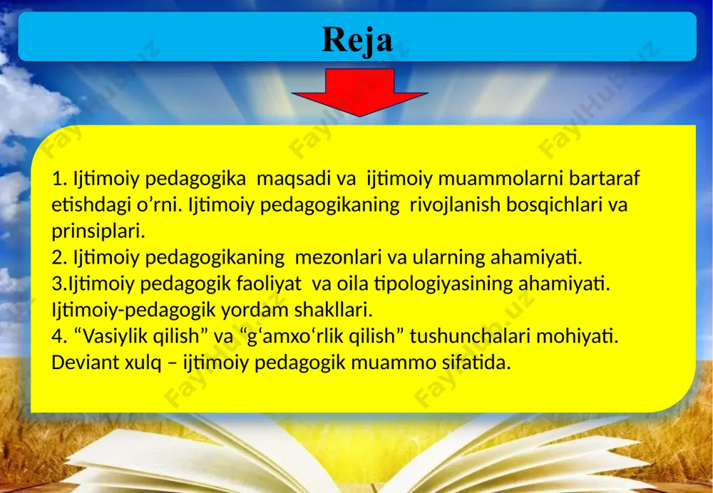 y ishlarda raxm- shavkat, «hayriya», «yordam» kabi tushunchalar juda ko’p ishlatiladi ijtimoiy pedagogika alohida fan va amaliy faoliyag sohasi sifatida bolaning ijtimoiy muhitda rivojlanishi (sotsiumda rivojlanishi) bilan shug’ullanadi. sobiq sho’ro’lar davrida ijtimoiy pedagogika tushunchasi deyarli qo’llanilmadi. ijtimoiy pedagogikani ijtimoiy falsafada inson, muhit va tarbiya, shaxsning shakllanishi, o’qitish, insonning tug’ilganidan to umrining oxirigacha faqat tashqi omillar ta’sirida bo’ladi deb tushintiriladi. “ijtmoiy pedagogika" termini 1844- yili k. mager tomonidan tarbiya haqidagi ochiq ilmiy munozaraga kiritilgan va keyinchalik a.disterverk tomonidan tarqatilgan. ana shu tushuncha paydo bo’lgan paytdan to hozirgi kungacha nemis adabiyotlarida uni 2 turlicha talqini mavjuddir. german nol (1879-1960) ijtimoiy pedagogikaning vazifasi agarda oila va maktab biror bir sababga kora o’z vazifalarini bajara olmay qolganda zarur bildigan shoshilinch tez yordam ko’rsatishdan iborat deb hisoblaydi ijtmoiy pedagogika xiii asr oxirlarida osmir va yigitlarni tarbiyalash ham pedagogika ob’ektiga aylandi. xix asrning ikkinchi yarmida pedagogika tizimida ijtimoiy tarbiya doirasi kengaya bordi. ijtimoiy pedagogikaga xarakterli bo’lgan …