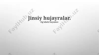jinsiy hujayralar — PPTX