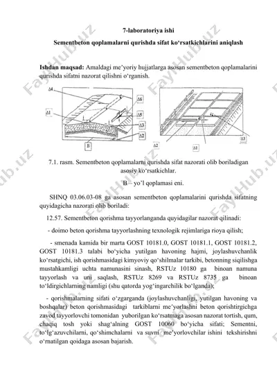 sementbeton qoplamalarni qurishda sifat nazorati — DOCX