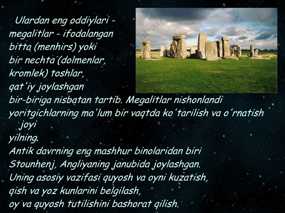 o‘lib, samoviy jismlar yerni yoritish va falakni bezash maqsadida yaratilgan. ushbu qarashlardan har qanday og'ish nasroniylik tomonidan shafqatsizlarcha ta'qib qilingan. yerni koinotning markaziga qo'ygan aristotel - ptolemey dunyosi tizimi xristian ta'limotiga to'liq mos keladi. ptolemey tomonidan tuzilgan jadvallar sayyoralarning osmondagi o'rnini oldindan aniqlash imkonini berdi. ammo vaqt o'tishi bilan astronomlar sayyoralarning kuzatilgan pozitsiyalari bilan bashorat qilinganlar o'rtasidagi tafovutni aniqladilar. asrlar davomida dunyoning ptolemey tizimi etarlicha mukammal emas deb o'ylardi va uni yaxshilashga urinishda ular har bir sayyora uchun aylanma harakatlarning yangi va yangi kombinatsiyalarini kiritdilar. dunyoning geliotsentrik tizimi buyuk polshalik astronom nikolay kopernik (1473-1543) vafot etgan yili nashr etilgan “osmon sferalarining aylanishlari to‘g‘risida”gi kitobida o‘zining dunyo tizimini bayon qilgan. bu kitobda u koinot ko'p asrlar davomida din da'vo qilgan tarzda tartibga solinmaganligini isbotladi. ptolemeydan ancha oldin yunon olimi aristarx yerning quyosh atrofida harakatlanishini ta'kidlagan. keyinchalik, o'rta asrlarda ilg'or olimlar aristarxning dunyo tuzilishi haqidagi nuqtai nazarini baham ko'rdilar va ptolemeyning yolg'on …