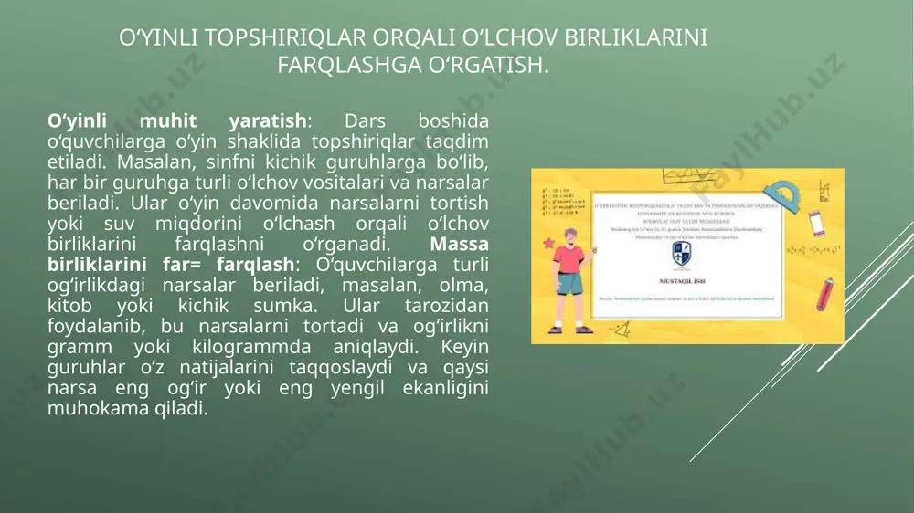 boshlangich sinflarda massa va sig'im o'lchov birliklarini o'rgatish metodikasi - Page 5