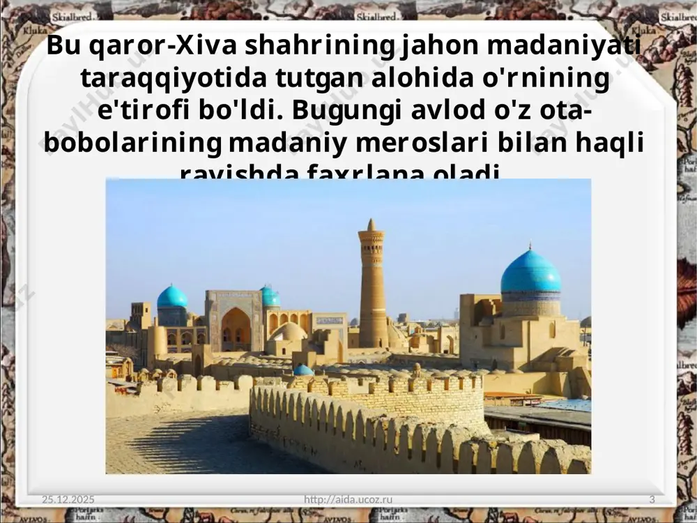xiva xonligining iqtisodiy va madaniy hayoti 8-sinf - Page 3