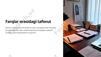 farqlar orasidagi tafovut — PPTX