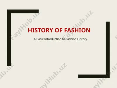 history of fashion — PPTX