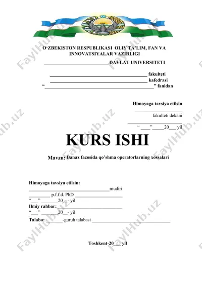 banax fazosida qo’shma operatorlarning xossalari — DOCX