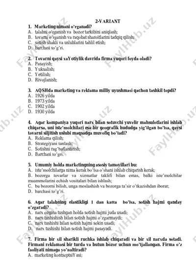 mаrkеtingning аsоsiy tаmоyillаri — PDF