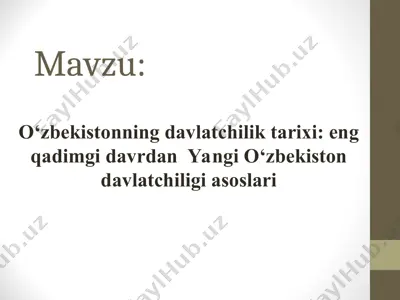 o‘zbekistonning davlatchilik tarixi — PPT
