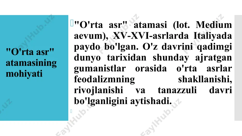 ni ishlatib, lokal narkoz qilishga harakat qildi. umumiy narkoz sifatida shifokor bemorga sanab o'tilgan o'simliklar sharbatlarining bug'larini nafas olishni taklif qildi. ambruaz pare jarrohlikdagi muhim o'zgarishlar, birinchi navbatda, taniqli jarroh va akusher ambruaz parening faoliyati bilan bog'liq. u tibbiy ma'lumotga ega emas edi. u parij kasalxonasida jarrohlik amaliyotini o'rgangan, u yerda shogird - sartarosh bo'lgan. 1536 yilda a. pare armiyada sartarosh-jarroh bo'lib xizmat qila boshladi. yarani qaynab turgan qatronli eritma (balzam) bilan artib tashlash o'rniga, toza matodan bandaj qo'ydi; tomirlarni bint bilan siqish burish o'rnini bosdi, amputatsiya usullarini takomillashtirdi faqat xiv asrda yevropaliklarning uchdan bir qismi vaboning ulkan epidemiyasidan vafot etdi. insoniyat tarixida uchta vabo epidemiyasi bor (yunoncha bubondan - "chanoqda shish"), ulardan biri "vabo" yustinian ". djirolamo frakastoro (1478-1553 y.y.) "yuqumli kasalliklar va davolash to'g'risida“ asari muallifi padua professori djirolamo frakastoro (1478-1553) yuqumli kasalliklar tabiati va ularni tizimlashtirishda muhim rol o'ynadi u "sifilis yoki galidagi kasallik haqida" she'rida sifilisni …