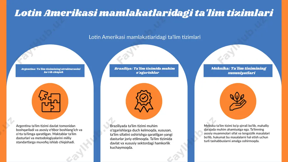 ta'lim tizimlari, albatta, har bir jamiyatning rivojlanishida muhim ahamiyatga ega. latin amerikasidagi ta'lim tizimlari o'ziga xos xususiyatlarga ega bo'lib, ularning ijtimoiy va iqtisodiy rivojlanishga ta'siri katta. ushbu tizimlarni yanada rivojlantirish uchun, o'qituvchilarni tayyorlash jarayonini takomillashtirish, ta'lim sifatini oshirish va innovatsion metodlarni joriy etish zarur. photo by florian olivo on unsplash yana bir diqqatga sazovor jihat lotin amerikasida ta'lim tizimlarida raqamli o'qitish vositalari va interaktiv platformalar joriy etilmoqda. bu innovatsiyalar o'quvchilarning o'qishga bo'lgan qiziqishini oshiradi va ta'lim jarayonini yanada interaktiv qiladi. biroq, ta'lim tizimida tengsizlik va resurs yetishmasligi kabi muammolar mavjud. ko'plab mamlakatlarda o'qitish uchun zarur bo'lgan infratuzilma va moliyaviy qo'llab-quvvatlash yetarli emas. bu esa ta'limning sifatiga salbiy ta'sir ko'rsatadi. ta'lim tizimlarining global konteksti butun dunyoda ta'lim tizimlari o'zaro bog'liq. har bir mamlakat o'ziga xos an'analarga ega bo'lsa-da, global ta'lim muammolarini hal qilishda hamkorlik muhim ahamiyatga ega. ta'lim sohasida ko'plab mamlakatlar o'rtasida hamkorliklar mavjud. bu hamkorliklar orqali tajriba almashish, eng yaxshi …