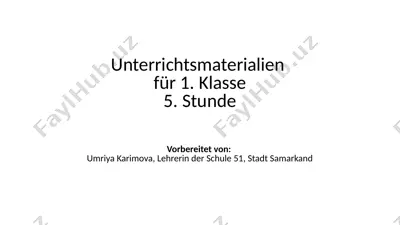 unterrichtsmaterialien für 1. klasse — PPTX