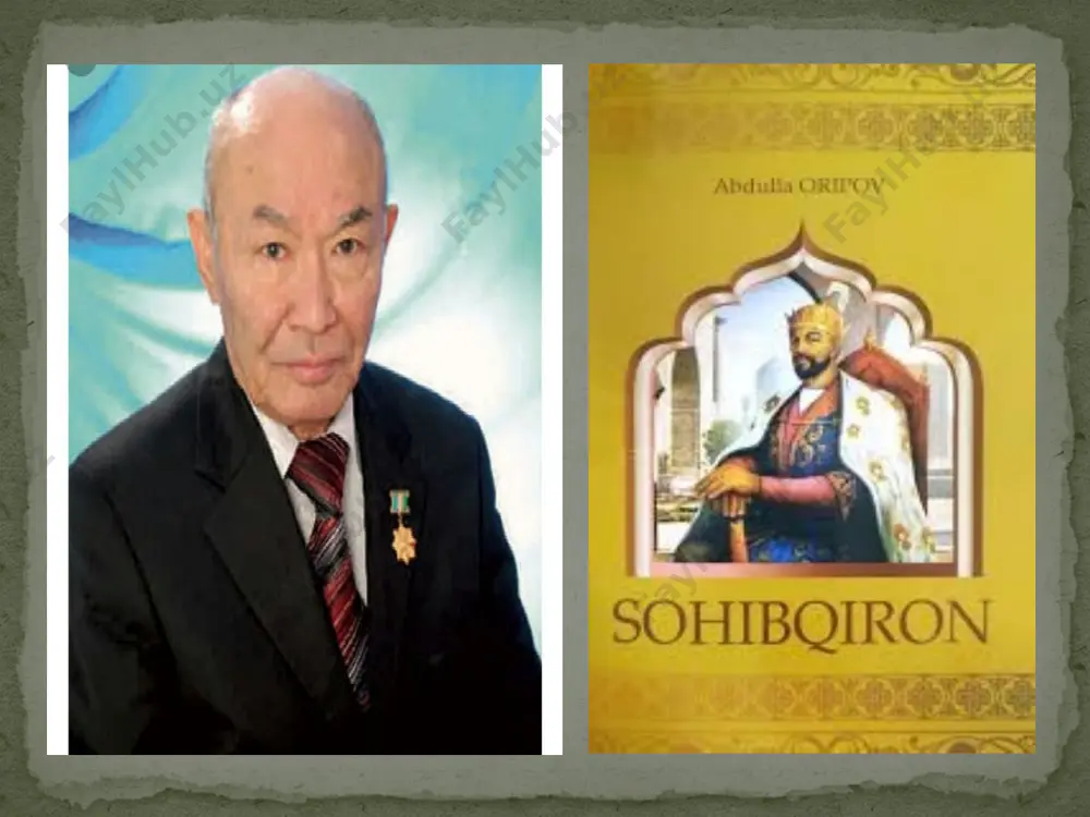 iya asardaagi amir temur yildirim bayazid bilan olib borgan urushi. bunada yildirim bayazid mag’lub bo’lib yengilishi . asardagi yechim: asarda yechim yo’q. lekin mening fikrim amir temurning olib borgan siyosati juda katta muhim rol o’ynagan. amir temur xitoy safaridanqaytganida davlatni idora qilib va farzandiga ham shuni o’rgatgan bo’lar edi. asarda mavjud falklor majmualari faylqasufiy so’zlari, mo’l xazina , yagona shoh, yengilmas lashkar hukumdorlar seva turib fuqarolarini, umid hamda qo’rquv ichra saqlashi darkor asardagi eng yaxshi aforizim yoki falsafiy mushohadalar nafsim meni yo’ldan urib xor ayladi, termultirib xaloyiqqa zor ayladi. chumolilar xor qilishsa arslon rutbasin, buzilgaydir o’rmonning ham qonuniyati. asardan olgan taassurotingiz .sizga maqul bo’lgan va boʻlmagan jihatlar: asardan olgan taassurotim sohibqiron amir temurning olib borgan siyosati va qilgan ishlari faqat xalqi va yurtining tinch va farovon bo’lishi. barcha insonlar bir-biriga hurmat va e’tiborda bo’lishini angladim. e’tiboringiz uchun rahmat image3.png image4.png image5.png image6.png