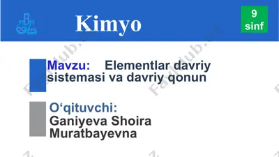 kimyoviy elementlar davriy sistemasi — PPT