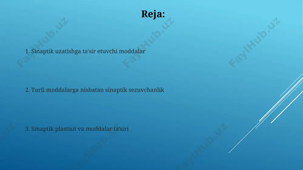 sinapslarni turli moddalarga sezgirligi - Page 2