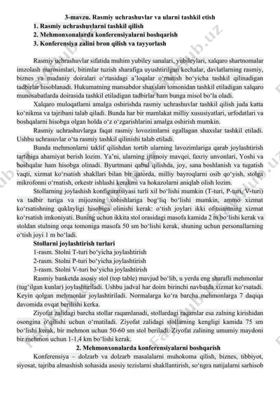 rasmiy uchrashuvlar va ularni tashkil etish — DOCX