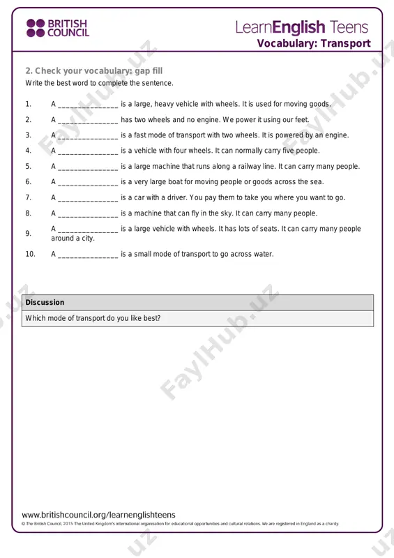 vocabulary: transport - Page 2