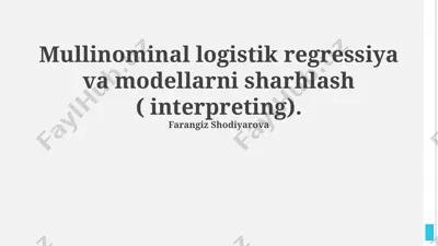 ko'p hadli logistika regressiya modeli — PPTX
