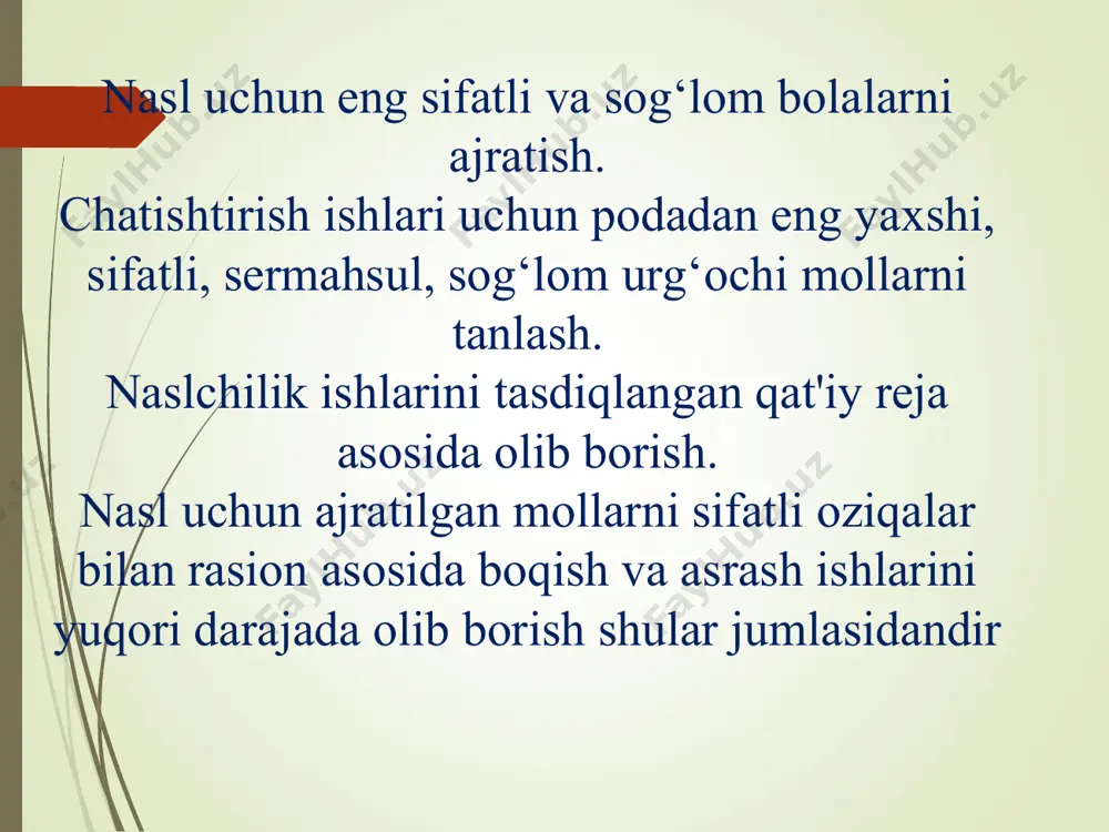 chorvachilikda naslchilik ishlarini olib borish, tanlash va saralash - Page 5