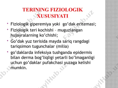 teri fiziologik xususiyatlari — PPTX