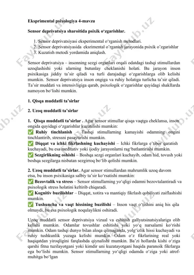 eksprimental psixologiya 4-mavzu — DOCX