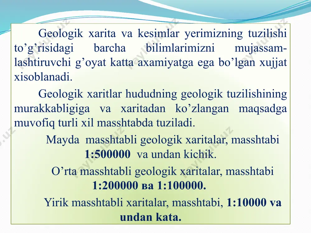 "geologik xaritalar va kesimlar tuzish usullari" - Page 5