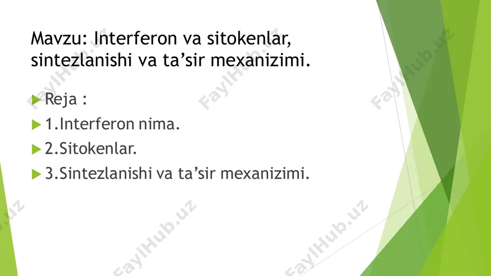 adagi turli funktsiyalarga xizmat qiladi:  koloniyalarni ogohlantiruvchi omillar (qon hujayralari ishlab chiqarishni rag’batlantirish)  o’sish va differentsiatsiya omillari (asosan rivojlanish, to’qimalarni parvarish qilish va ta’mirlash)  immunoregulyatsiya va proinflamatuar sitokinlar (masalan, immun tizimida ishlovchi interferonlar, interlokinlar va tnf-alfa)  tsitokinlar qanday ishlaydi?  immunitet tizimi murakkab – turli immunitet hujayralari va proteinlar turli ishlarni bajaradi. sitokinler bu oqsillar qatoriga kiradi.   sitokinlarning qanday ishlashini tushuntirish qiyin. bu hujayra fiziologiyasida dars. ammo, yallig’lanishni tushunish uchun, sitokinlarning qanday rol o’ynashini tushunishingiz kerak.   sitokinlar hujayralar tomonidan roumingga yoki bevosita to’qimaga chiqariladi. sitokinler immunitet hujayralarni aniqlaydi va ularga ulanish orqali maqsad immun hujayralardagi retseptorlari bilan ta’sir o’tkazadi.  sitokinlarni ortiqcha ishlab chiqarish  tananing ba’zi sitokinlarini haddan tashqari ishlab chiqarish yoki noto’g’ri ishlab chiqarish kasalliklarga olib kelishi mumkin. misol uchun, interlukin-1 (il-1) va o’sma nekroz omil-alfa (tnf-alfa) yallig’lanish va to’qima tahribatlariga aloqador bo’lgan romatoid artritlarda ortiqcha hosil qilingan.  biologik …