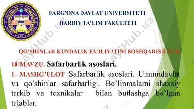 safarbarlik asoslari — PPTX