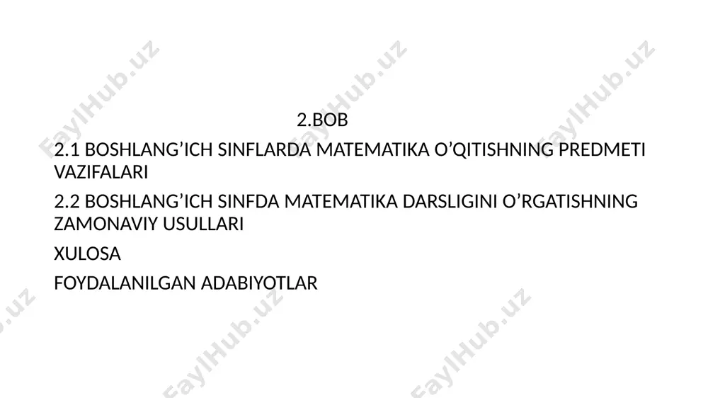 ligini chizg’ich yordamida o’lchash turli uzunlikdagi kesmani chizish va taqqoslash chizg’ich yordamida nuqtalarni ketma –ket birlashtirish berilgan o’lchovlarga ko’ra kvadrat chizish shakllar tomonlarining uzunliklarini chizg’ich yordamida o’lchash kesma uzunligini o’lchash va taqqoslash ko’pburchak perimitiri tushunchasi bilan tanishtirish yassi geometrik figura egallagan maydonni cheklaydigan chiziq perimitiri deb ataladi. ko'pburchakda bu barcha tomonlarni o'z ichiga oladi, shuning uchun perimitir uzunligini hisoblash uchun har bir tomonning uzunligini bilishingiz kerak. muntazam ko'pburchaklarda tepaliklar orasidagi chiziq segmentlarining uzunligi bir xil bo'ladi. 1.3 uchburchaklar va to’rtburchaklarning bir-biriga o’xshash jihatlari ham bor. uchburchakda ham, to’rtburchakda ham tomonlar, burchaklar va uchlar bor. bu shakllarning nechta burchagi bor? to’g’ri uchburchakda 3 ta burchak, to’rtburchakda 4ta burchak bor. demak, bu shakllarning o’xshash belgilari ko’p ekan, shuning uchun ham ularni bitta so’z bilan aytish mumkin. bular-ko’pburchaklar deyiladi ko’pburchaklarning burchaklari bundan ham ko’plari bo’ladi, masalan: beshburchak, oltibur-chak, sakkizburchak. kelinglar mana burchaklarning burchakla-rini sanab ko’ramiz bilimlarni mustahkamlash uchun o’yin: “kimning shakli chiroyli?” o’yin …