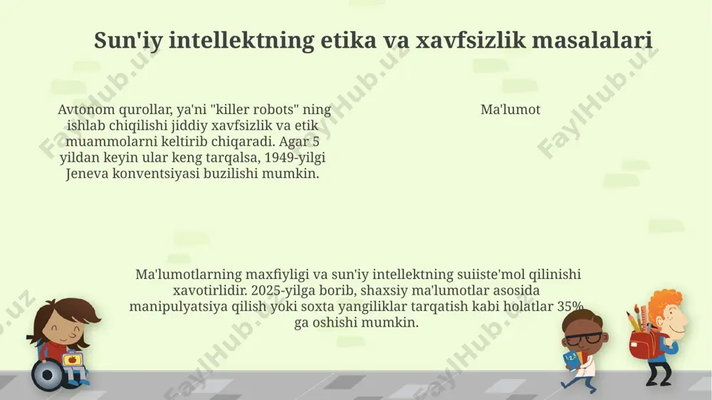0 dan 1 gacha bo'lgan qiymatlarni chiqaradi. chuqur o'rganish ko'p qatlamli neyron tarmoqlaridan foydalanadi. 3 yoki undan ortiq qatlam mavjudligi odatda "chuqur" hisoblanadi va murakkab modellar yaratish imkonini beradi. e'tiboringiz uchun rahmat @taqdimot_robot image1.png
