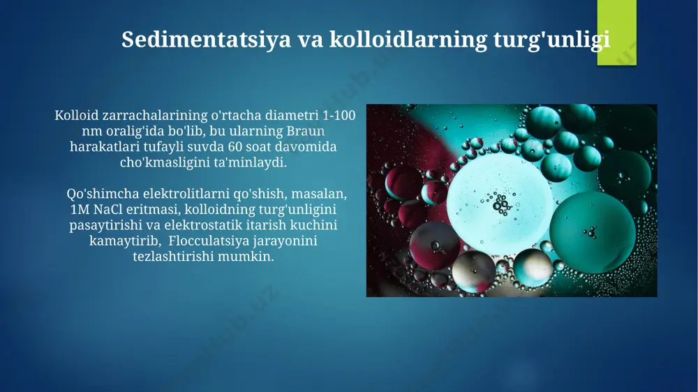 kolloid eritmalarning molekulyar-kinetik xossalari - Page 5