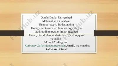 kompyuter tarmoqi protokollari — PPTX
