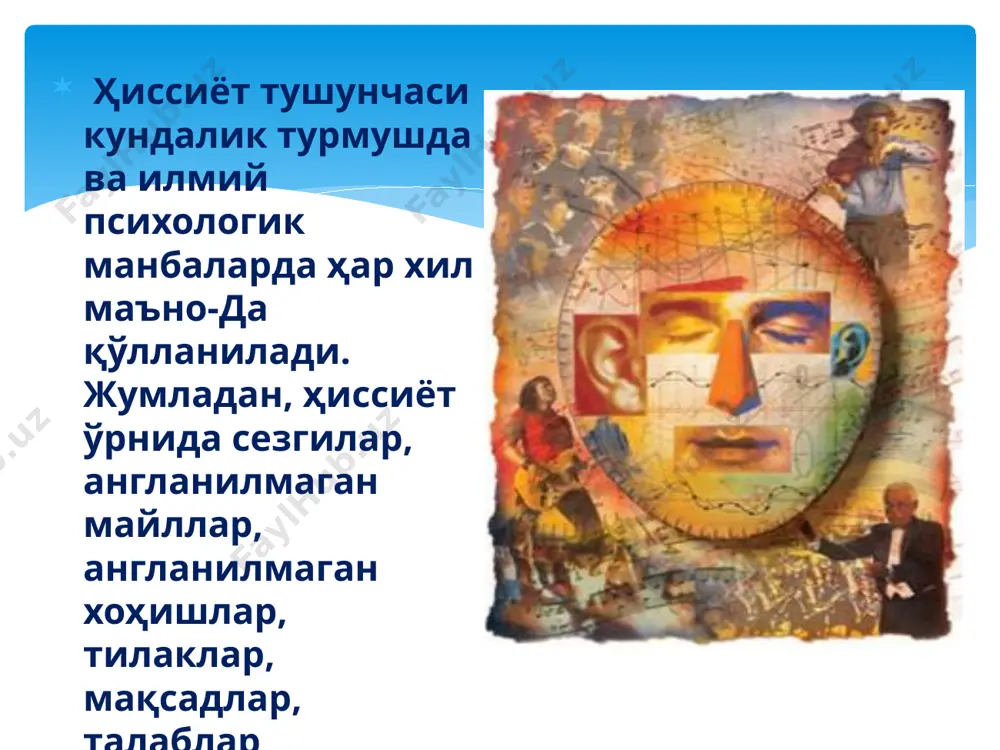 , мазмуни билан уйғунлашган шахс эмоционал ҳолатининг барқарор, мураккаб таркибида пайдо бўлади ва кечади. эътиборингиз учун рахмат image2.jpeg image3.png image4.jpeg image5.png image6.png image7.jpeg image8.png image9.png image10.png image11.jpeg image12.png image13.png image14.jpeg image15.png