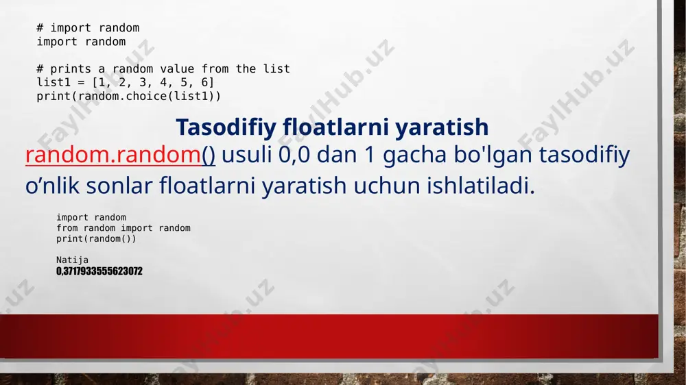 python dasturlash tilida tasodifiy sonlar - Page 4
