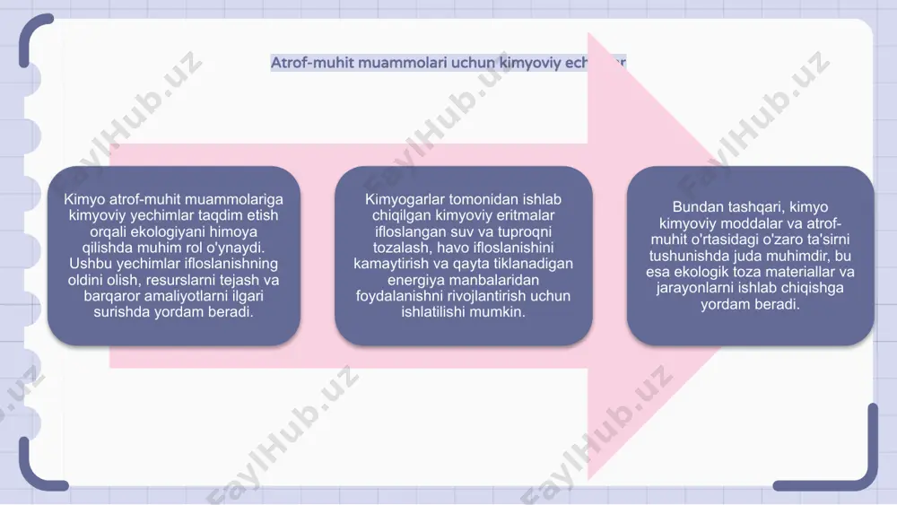 yutuqlar ekologiyani muhofaza qilishda kimyo muhim rol o'ynaydi. kimyoviy yutuqlar yo'qolib borayotgan turlarni himoya qilishga yordam berdi. ushbu yutuqlar atrof-muhitga ta'sirini kamaytiradigan innovatsion ekologik toza pestitsidlar va o'g'itlarni ishlab chiqishni o'z ichiga oladi. kimyo, shuningdek, tabiatni muhofaza qilish va ifloslanishni kamaytirish usullari bo'yicha tadqiqotlar uchun yangi materiallarni yaratishga hissa qo'shadi. kimyo orqali ekologik salomatlikni mustahkamlash ekologik salomatlikni mustahkamlash orqali ekologiyani muhofaza qilishda kimyo muhim rol o'ynaydi. kimyoviy mahsulotlar havo, suv va tuproqdagi ifloslanish darajasini kuzatish va nazorat qilishda yordam beradi. kimyo, shuningdek, barqaror kelajak uchun ekologik toza materiallar va jarayonlarni ishlab chiqishda yordam beradi. ekotizimlarni tiklash va tiklash uchun kimyoviy moddalar kimyo ekotizimlarni tiklash va tiklash uchun kimyoviy moddalar bilan ta'minlash orqali ekologiyani himoya qilishda muhim rol o'ynaydi. ushbu kimyoviy moddalar ifloslantiruvchi moddalarni olib tashlash, yashash joylarini tiklash va foydali organizmlarning o'sishiga yordam beradi. kimyoni shu tarzda qo'llash orqali biz ekotizimlarimizning barqarorligini ta'minlashimiz va kelajak avlodlar uchun atrof-muhitni muhofaza qilishimiz …