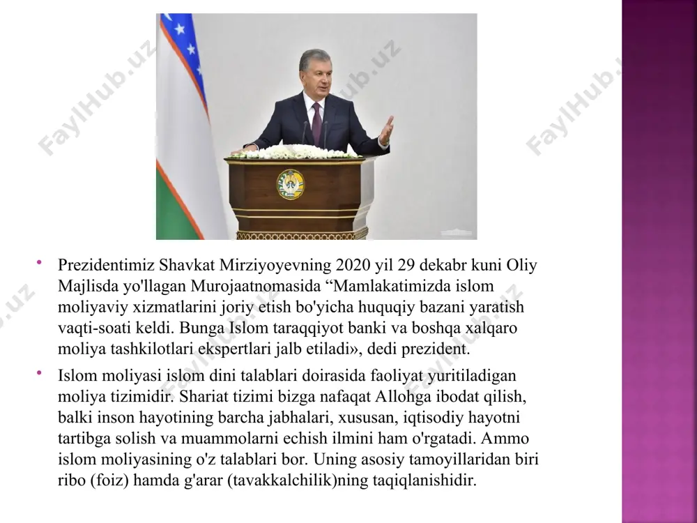 ularning «tijorat ham riboga o‘xshash-da», deganlari uchundir». «alloh tijoratni halol qilgan, riboni esa harom qilgan». chunki tijoratda foyda ko‘rishning ham, kuyib qolishning ham ehtimoli bor. tijoratda insonning mehnati, mahorati, atrofdagi tabiiy holatlarning foyda yoki zarar ko‘rishga ta’siri bor. savdogar foyda ko‘rishga umid qilish bilan bir vaqtda kuyib qolishni ham bo‘yniga olgan holda ish boshlaydi. mehnat qilib, odamlarga kerakli mollarni olib keladi, saqlaydi va boshqa xizmatlarni qiladi. sudxo‘rchi? u hech narsa qilmay, joyida o‘tiradi. nima bo‘lishidan qat’i nazar, foyda olishi muqarrar. kuyib qolish xavfi yo‘q. mazkur sabablarga va yana zikr qilinmagan boshqa sabablarga ko‘ra, inson hayotida tijoratni qo‘llash halol, sudxo‘rlik esa harom qilingan. alloh riboning hukmini bayon qilganidan keyin riboviy muomalalardan to‘xtasa, eski ishlari o‘ziga, u muomalalarni qayta ko‘rishga hojat yo‘q. o‘tgan davrdagi muomalalar allohga havola: xohlasa, kechib yuboradi xohlasa, iqobiga oladi. «kimki yana (riboga) qaytsa, ana o‘shalar olov sohiblaridir. ular unda mangu qoluvchidirlar». kimki riboning haromligi haqida alloh tomonidan oyat …