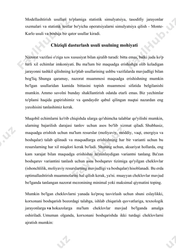 eltirilgan; noaniqlik sharoitida qaror qabul qilish usullari: tizimli (hal qiluvchi) matritsalar usullari. analitik usullarning asosiy kontseptual apparati analitik usullarning konseptual (terminologik) apparatining asosini klassik matematika tushunchalari (qiymat, formula, funksiya, tenglama, tenglamalar tizimi, logarifm, differensial, integral, teorema va boshqalar) tashkil etadi. analitik tasavvurlar uzoq rivojlanish tarixiga ega va ular nafaqat terminologiyaning qat'iyligiga intilish, balki ba'zi bir maxsus miqdorlarga ma'lum harflarni belgilash (masalan, aylana maydonining nisbatini ikki baravar oshirish) bilan tavsiflanadi. unda yozilgan kvadratning maydoni i "3.14; natural logarifmning asosi e "2.7 va boshqalar). formulalar yoki tenglamalar ko'rinishida taqdim etilgan aniqlangan naqshlarga, isbotlangan teoremalarga ularning mualliflarining nomlari berilgan - d'alember tenglamasi, koshi formulasi, bernulli teoremasi va boshqalar. analitik kontseptsiyalar asosida turli murakkablikdagi matematik nazariyalar paydo bo'ldi va rivojlanmoqda - klassik matematik tahlil apparatidan (funksiyalarni o'rganish usullari, ularning turlari, tasvirlash usullari, funktsiyalarning ekstremallarini qidirish va boshqalar) ana shunday yangi. zamonaviy matematikaning matematik dasturlash (chiziqli, chiziqli bo'lmagan, dinamik va boshqalar), o'yin nazariyasi (sof strategiyali …