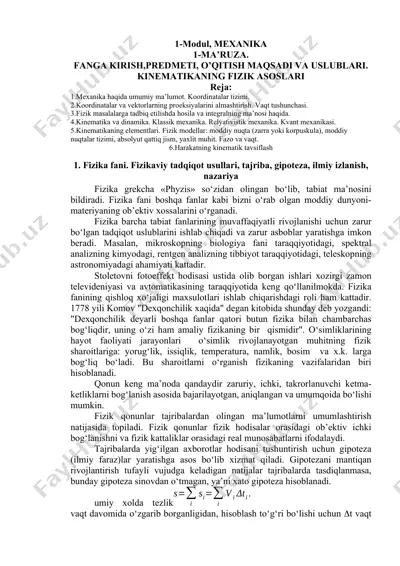 fizika asosları modul — DOCX
