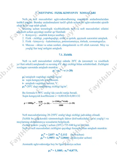 neftning fizik-kimyoviy xossalari — DOCX
