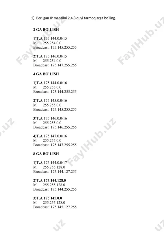 ipv4 da manzillash tamoyillari - Page 3