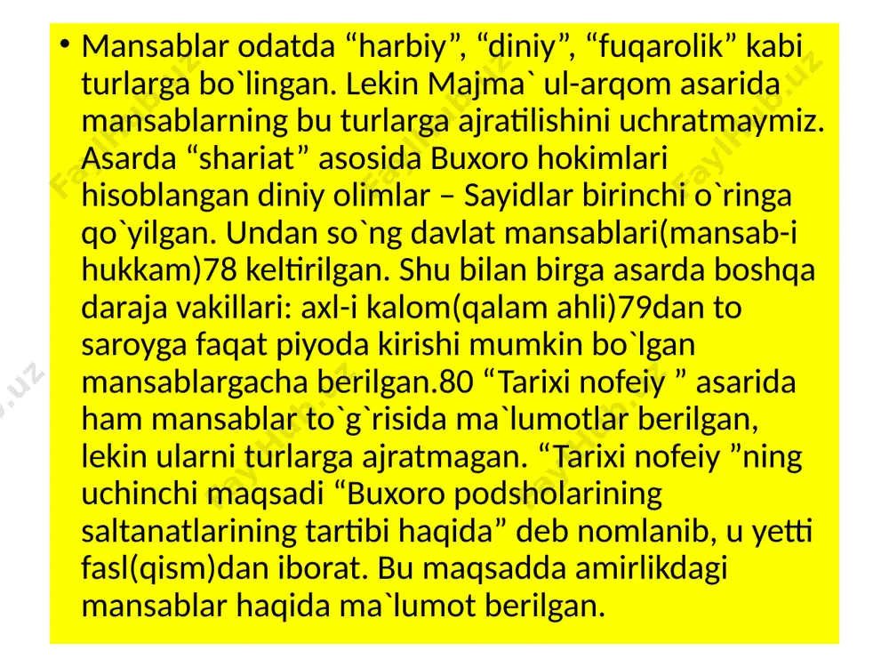 buxoro amirligining mansab va lavozimlar - Page 5