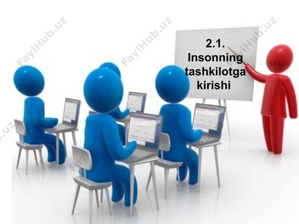 z xulqini yangi sharoitlarga moslashtirish maqsadida muloqot qilish holatlariga e`tiborni qaratishi lozim ikkinchi jarayon inson xulq normalari bu yerdagidan farq qiladigan muhitdan kelganda o`rin tutadi. bunda o`zini qadriyatlarning boshqa tizimi egasi sifatida bilish va ulardan yiroqlashish vazifasi paydo bo`ladi. faqat shundan keyingina inson amal qilishi lozim bo`lgan yangi normalarni o`zlashtirish boshlanishi mumkin. ushbu jarayon sal murakabroq, chunki nafaqat tashkilotda nima qilinayotganligini o`rganishni, balki yangi tashkilotda nomaqbul bo`lgan xulq normalaridan voz kechish maqsadida o`z xulqini o`rganishni ham talab qiladi. inson tashkilotga kirishining muvaffaqiyati u tashkilotga kirishni qanchalik istashiga, tashkilot uni olib qolishga qanchalik qodirligiga bog`liq. a`zo tashkilotga kirishining mazkur bosqichida tashkilot uchta asosiy vazifani hal etishi lozim: insonning tashkilotda ishlashga qiziqtirish; uning eski xulqiy normalarini va odatlarini buzish; unga xulqning yangi normalarini, jamodagi aloqa va o`zaro munosabatni o`rgatish. ushbu jarayonlar o`zaro bog`liq ravishda kechadi va muayyan usullar to`plami bilan erishiladi. bunda shuni hisobga olish lozimki, insonning tashkilotga kirishida ko`pincha salbiy natijalar …