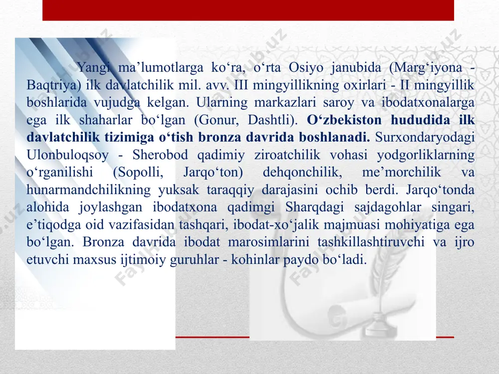 oshchilik qilgan. o‘zining eng ravnaq topgan davrida oxota dengizidan qrim yarimoroligacha, sibirdan hindistongacha bo‘lgan yerlarni boshqargan. o‘z davrida „o‘n o‘q xoqonligi“ deb yuritilgan gʻarbiy turk xoqonligi istamining o‘g‘li tardu xoqon (576-603) sosoniylar eroniga qarshi janglar olib borib, gg‘arbda o‘z hokimiyatini kuchaytirdi. uning o‘g‘li sheguy xoqon (610-618) davrida xoqonlik qo‘shinlari jan.gg‘arbiy hududlarda faol harakat yurita boshlaydi. uning inisi tun yabgg‘u (618-630) xoqonlikning gg‘arbdagi nufuzini yanada mustahkamlaydi. u hukmronlik qilgan davrda turk xoqonligining chegarasi gg‘arb va jan.gg‘arbda, jan. sharqiy yevropa arab xalifaligiga qarshi olib borilgan janglar bosqinchilikni i davri 651 yilda marv shahri egallandi 673-676 yy buxoro shahri talon-taroj etilishi va arablarga qarshi kurash bosqinchilikni ii davri 704-yil samarqand hukmdori tarxun, turkistondan budun boshchilik lashkar xalifalikga qarshi kurashi. 712-722 yy. g‘urak va divashtichlar olib brogan kurashlar. movarounnahrda somoniylar sulolasi xukmronligining yuzaga kelishi ix asr boshlariga to‘g‘ri keldi. shu paytda, xalifa ma’mun movarounnahrni o‘ziga sodiq xizmat qilgan somonxudotga topshiradi. asad ibn somon uning …