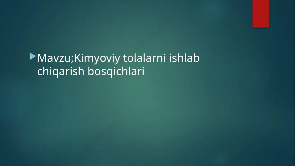 n kimyoviy tolalarga qoʻshishadi. sanoatda ishlab chiqariladigan kimyoviy tolalar turlari: 1) uzun yakka tola; 2) shtapel tola (ingichka tolalarning kalta boʻlaklari); 3) filament iplar (bir talay ingichka va juda uzun tolalarning eshilgan tutami). kimyoviy tolalar qanday maqsad uchun ishlatilishiga qarab toʻqimachilik va texnika iplariga boʻlinadi. ularning koʻpchiligi pishiq, gʻijimlanmaydi, yorugʻlik, namlik, zamburugʻlar, bakteriyalar, kimyoviy moddalar va issiq taʼsiriga chidamli image2.png image3.png image4.png image5.png /docprops/thumbnail.jpeg